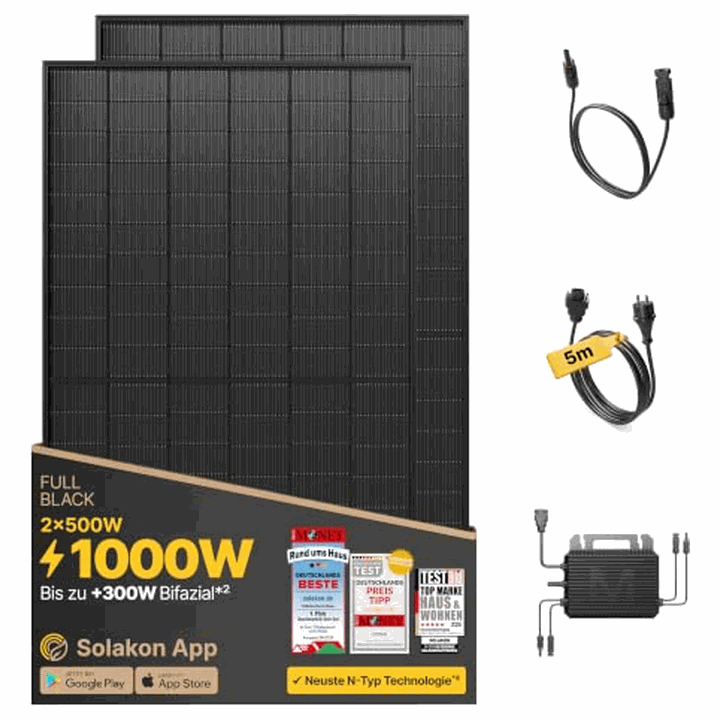 Solakon 1000 W – Balkonkraftwerk mit 1000 Wp Modulleistung