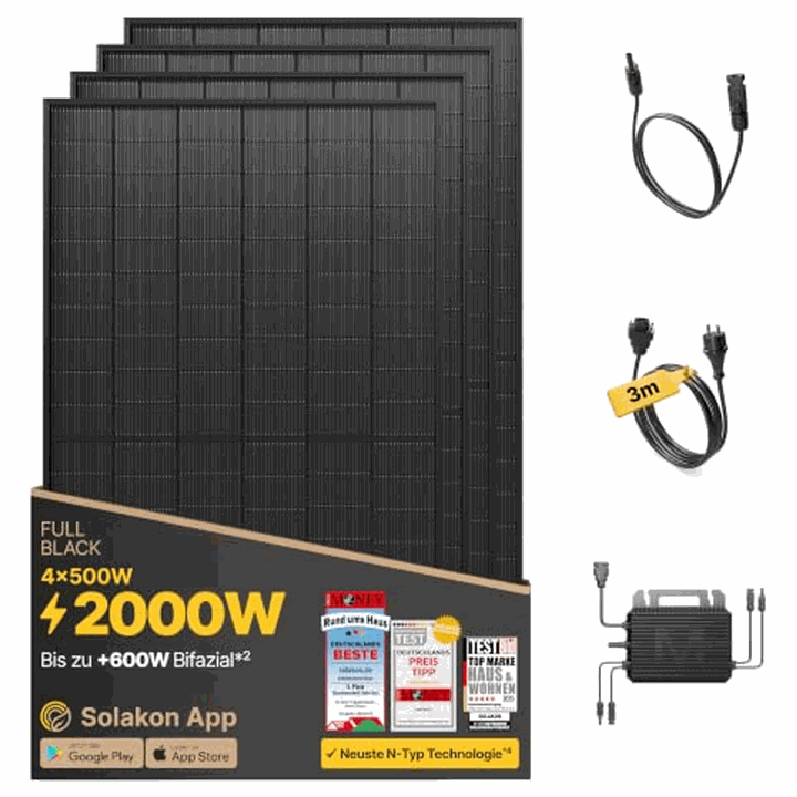 Solakon 2000 W – Balkonkraftwerk mit 2.000 Wp Modulleistung